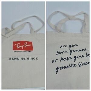 RAY BAN Thin Canvas Tote Double Sided Logo Promo